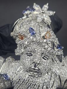 Colgante de Cruz de Jesús de Lujo Certificado con Moissanita VVS Totalmente Engastada, Joyería Religiosa de Plata 925, Colgante de Fe Cristiana - Product Image 3