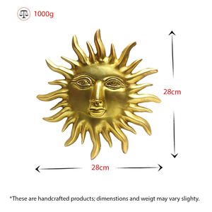 Sculpture décorative en laiton Visage du Soleil, Idole de Surya, Décoration murale pour la maison, le Mandir, le jardin, le studio de yoga, l'espace de méditation, l'hôtel - Product Image 4
