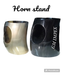 Polished Nautical Animal Eco-Friendly Buffalo <b>Drinking</b> <b>Horn</b> with Stand Best Quality From India - Product Image 6