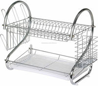 Égouttoir artistique en métal de qualité supérieure pour une utilisation dans la cuisine à domicile avec une base solide et une conception de stockage fonctionnelle