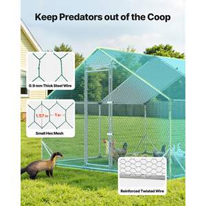 Gallinero Grande de Metal, 9.8 x 9.8 x 6.6 pies, Cubierta Impermeable, Estructura Resistente, Techo de Campana, Jaula para Aves de Corral, para Patos y Gallinas - Product Image 4