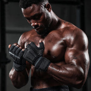 Guantes de Neopreno y Silicona para Entrenamiento, Guantes de Neopreno de Medio Dedo para Levantamiento de Pesas, Fisicoculturismo, Entrenamiento, Gimnasio - Product Image 2