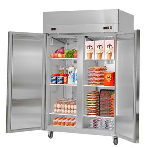 Congelatore Verticale Commerciale a Doppia Porta da 31,89 Pollici di Larghezza, 31,1 Cu.ft, con Sbrinamento Automatico per Cucine Professionali - Product Image 1