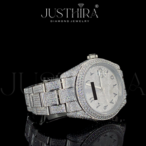 Montre de sport pour homme de 41 mm avec boîtier en acier inoxydable personnalisé, logo, mouvement à quartz, collection Hip Hop, cadran glacé, gros diamants en moissanite - Product Image 3