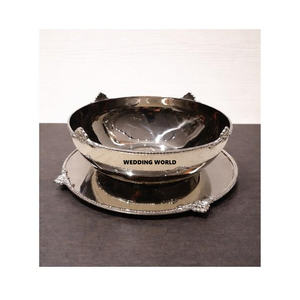 Bol à chocolat en métal très tendance pour le Moyen-Orient, dernière collection arabe, finition nickel brillant, bol à chocolat de luxe. - Product Image 5