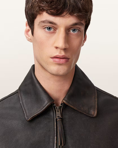 Men's Genuine <b>Leather</b> <b>Jacket</b> Turn-Down Collar Zipper Closure Casual <b>Winter</b> Style Customized Windproof Heated Waterproof Premium - Product Image 2