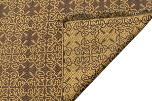 Alfombra de área moderna de tejido plano con flecos, personalizada, color marrón carbón y dorado, ecológica, antideslizante, de pelo grueso, ornamental, para hoteles, villas y salas de estar - Product Image 4