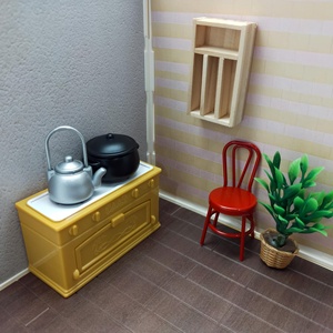 Muebles de Plástico en Miniatura para Casa de Muñecas, Cabaña 3D, Modelo de Escena DIY con Piso Oscuro - Cubo de 16.3cm - Product Image 6