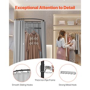 Camerino con Tende Spesse in Poliestere, Spazio Privato con Ganci Ombreggianti per Boutique e Centri Commerciali, Arredamento per Camerini - Product Image 4