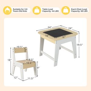 Set Tavolo e Sedie per Bambini con Piano Doppio per Asilo, Camera da Letto, Scuola - Product Image 6