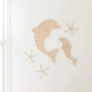 Décoration murale artisanale en rotin en forme de dauphin et d'étoile de mer, best-seller en gros, pour la maison, l'hôtel, la station balnéaire, la chambre d'enfant, la chambre des enfants - Product Image 2