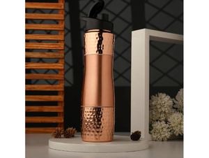 Pure Copper Portable Water <b>Bottle</b> with <b>Sipper</b> 1000ml Capacity Customized for Ayurveda Health Benefits and Home Use - Product Image 4