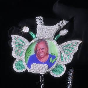 สร้อยคอจี้รูปภาพแบบดรอปชิปปิ้ง คุณภาพสูง เงินแท้ 925 ประดับเพชรโมอิสซาไนต์ - Product Image 4