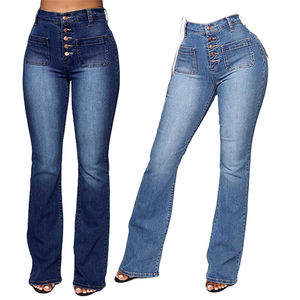 Jeans Casuales de Mezclilla para Mujer, Estilo Urbano, con Abertura Lateral, 100% Algodón, Rectos, Ecológicos, Transpirables, Tallas Grandes, Alta Calidad - Product Image 1