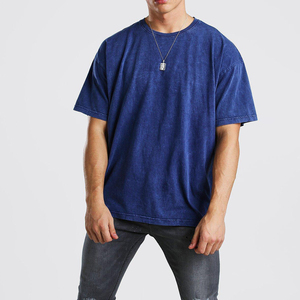Camiseta Casual para Hombre 100% Algodón, Estilo Vintage Desgastado con Lavado Ácido, Estilo Hip Hop, Corte Regular, Frente Liso, Corte Cuadrado - Product Image 2
