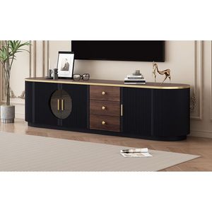 Mobile TV Moderno Minimalista U Can 70.8 con 3 Cassetti e 1 Ripiano, Maniglie in Metallo, Centro Intrattenimento per TV fino a 80 Pollici - Product Image 4