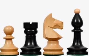 Pièces d'échecs du tournoi national roumain-hongrois reproduites, roi de 3,8 cm en bois d'ébène et de buis naturel, au meilleur prix - Product Image 5