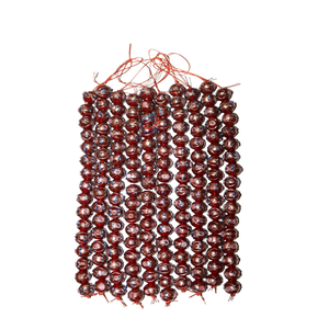 EXCEL EXPORTS Cuentas de Vidrio Hechas a Mano para Decoración de Pasteles de Boda, Color Rojo, 12 mm, 8 Pulgadas, Redondas |   Patrón de Puntos Metálicos |   Fabricación de Joyería DIY - Product Image 1