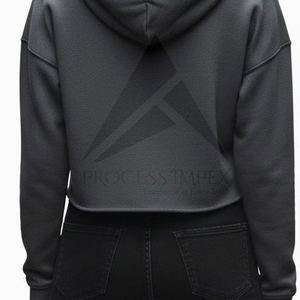 Sudadera con Capucha Corta para Mujer, Diseño Geométrico con Estampado de Lobo, Informal, de Algodón, para Otoño, Manga Larga - Product Image 4
