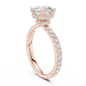 Anillo de Compromiso Art Deco con Moissanita Corte Proyecto Vinson, Chapado en Oro de 14K, Banda de Acero Inoxidable con Pavé, Anillo de Lujo para Novia, Certificado GRA - Product Image 4