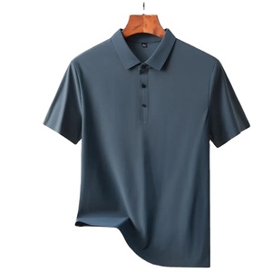 เสื้อโปโลแขนสั้นทรงสลิมฟิตลำลองสำหรับผู้ชาย, เสื้อโปโลกลางแจ้งสไตล์สตรีทสีทึบเบาไม่ยับย่นฤดูร้อน - Product Image 5