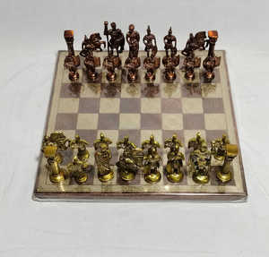 Wooden Base Metal Piece <b>Chess</b> <b>Board</b> <b>Game</b> Set Portable Custom Luxury Colourful Gold & Silver Plated Folding Regulation Finishing - Product Image 5