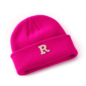 Gorro de Punto Acanalado Amarillo 100% Algodón con Logotipo R Bordado, Gorro de Invierno Unisex de Estilo Casual - Product Image 6
