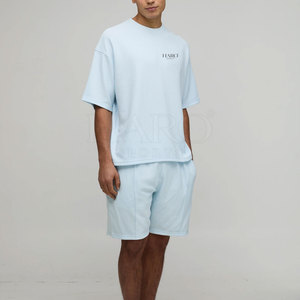 Conjunto de camiseta y pantalones cortos de verano, informales, de tela transpirable de algodón de alta calidad, para hombre, con logotipo personalizado, al mejor precio, suministro al por mayor. - Product Image 6