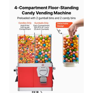 Distributore Automatico di Caramelle a Quattro Scomparti Regolabile con Supporto per Caramelle Gommose - Product Image 2