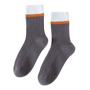 ODM High Quality Cotton Crew <b>Socks</b> for <b>Men</b> Women Ribbed Color Block Custom Wholesale Made in Vietnam Factory Casual Sportswear - Product Image 5