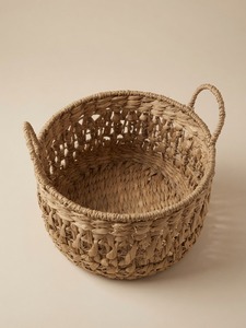 Natural Water Hyacinth <b>Basket</b> Home Decor Organization Woven Storage <b>Basket</b> with Handle Made by King Craft Viet - Product Image 3