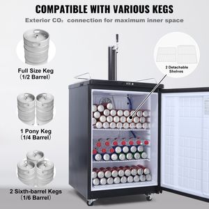 Dispenser di Birra a Spillatura Singola con Cilindro CO2, Vassoio Raccogligocce e Guida, Range di Temperatura 0-10°C (32-75.2 Fahrenheit) - Kegerator per Vino e Bevande - Product Image 4
