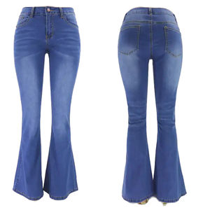 Jeans Bootcut Femme Taille Élastique Effet Fumé Délavé Personnalisable avec Logo – Qualité Supérieure - Product Image 4