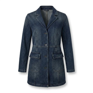 Veste en jean boyfriend pour femme, denim délavé, pour marques de streetwear, marque privée, approvisionnement en gros - Product Image 3