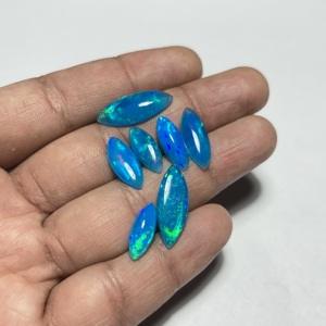 Ópalo Azul Etíope Genuino, Gema Suelta con Claridad y Destello de Fuego Arcoíris, Ópalo de Fuego Welo para Joyería, Ópalo en Forma de Marquesa - Product Image 4