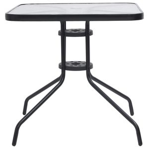 Table de jardin carrée en acier noir durable, design standard pour usage extérieur - Product Image 2