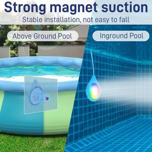 Projecteurs LED intelligents 20W pour piscine, étanches IP68, contrôle par application, lampe magnétique à changement de couleur avec cordon de 8 m pour piscines hors sol - Product Image 5
