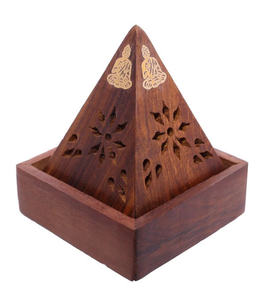 เครื่องหอมไม้แกะสลักลายดอกไม้และซุ้มประตูทรงปิรามิดสำหรับใส่ก้อนอูดและธูป - Product Image 6