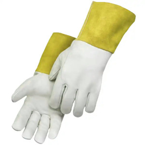 High Quality Reflective Safety Hand Protection TIG Welding <b>Gloves</b> Cowhide Grain Split Leather Cotton CE Certified Standards - Product Image 2