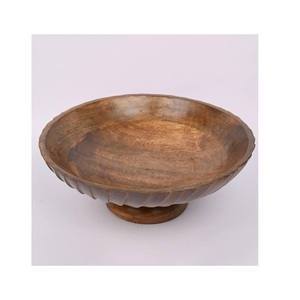 Support à fruits en bois naturel fait main, bol surélevé pour collations, noix, bonbons et décoration de table sophistiquée pour la maison - Product Image 5