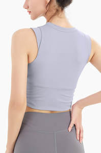 Sujetador deportivo de yoga para mujer con almohadillas, dobladillo ancho, alta sujeción, top sin mangas para correr - Product Image 2
