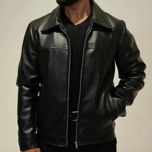 Chaqueta de Cuero para Hombre, Chaqueta Negra de Alta Calidad, Estilo Británico, Chaqueta de Cuero PU para Hombre - Product Image 1
