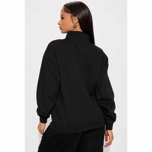 Sweat-shirt à capuche zippé quart de tour pour femme, coupe décontractée, avec poche kangourou, intérieur polaire doux et poignets côtelés, idéal pour l'hiver - Product Image 5