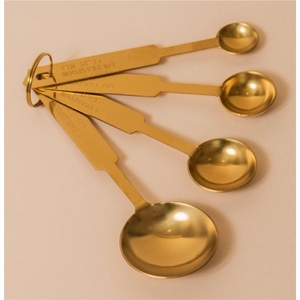 Luxury Gold Stainless Steel Measuring Spoons Set, 4pcs Professional Metal Tablespoon for <b>Baking</b> & Cooking Kitchen <b>Accessories</b> - Product Image 1