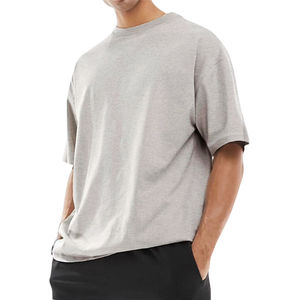 เสื้อยืดโอเวอร์ไซส์ผ้าหนานุ่มสำหรับผู้ชาย ผ้าฝ้ายผสม ใส่สบายทุกวัน แฟชั่นทันสมัย - Product Image 1