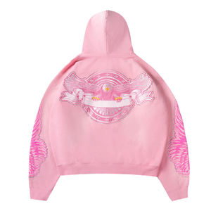 Sudadera con Capucha Extra Grande de Felpa Francesa Gruesa Personalizada para Invierno, Unisex, de Algodón, Cómoda, Elegante, con Bordado de Pedrería, Estilo Urbano - Product Image 6