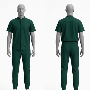Ensemble de blouses médicales en polyester et élasthanne gris anthracite 220 GSM de qualité supérieure, imprimé, avec broderie personnalisée et logo par transfert thermique - Product Image 4