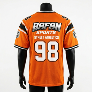 Camiseta de Fútbol Personalizada para Hombre, 180 Micro Mesh, Poliéster, Naranja, Negro, Blanco, Paneles de Manga en Contraste, Camiseta de Fútbol Estampada para Hombre - Product Image 5
