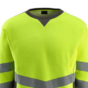 Camiseta de Manga Larga de Alta Visibilidad, Sudadera de Seguridad Reflectante para Hombre, Sudadera Amarilla/Oscura de Alta Visibilidad - Product Image 2