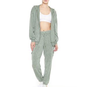 Sudaderas con Capucha para Mujer de Alta Calidad, Estilo Urbano, Lavado Ácido, Corte Ajustado, Diseño con Bolsillos, Cálidas para Invierno, Venta al Por Mayor, 100% Algodón - Product Image 2